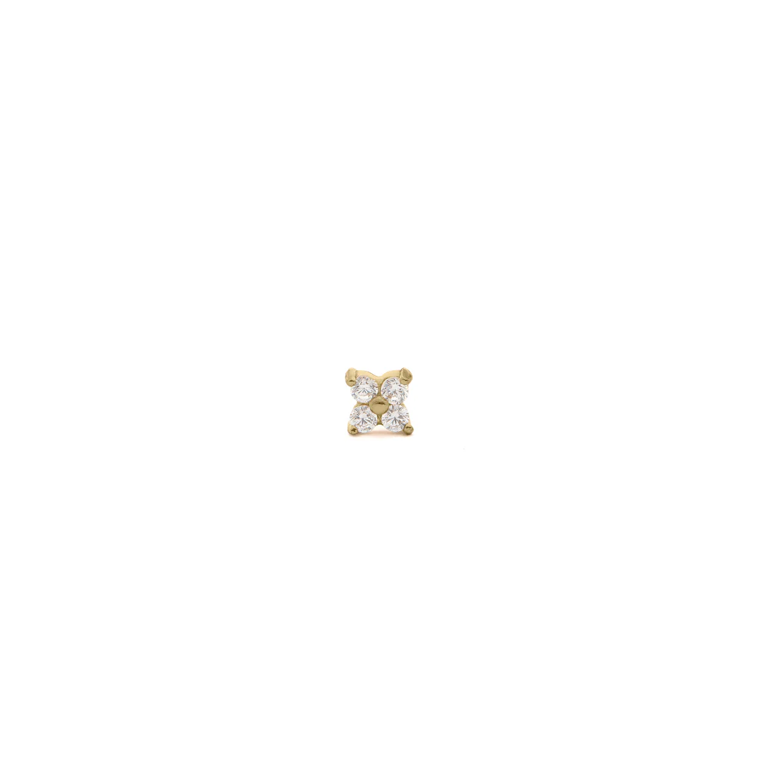 The Clover Flat Back Stud - Titanium - Image 3