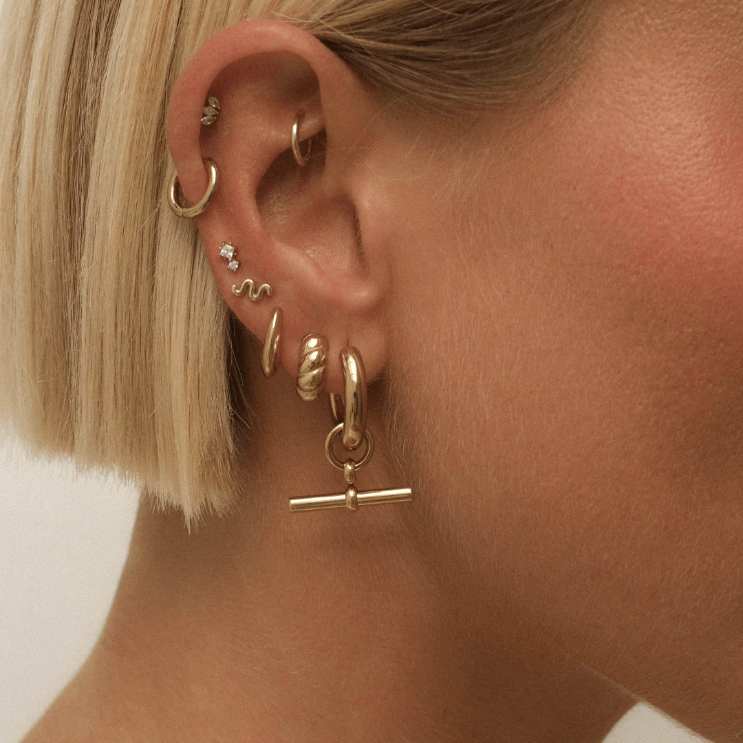 The Duo Flat Back Stud - Titanium - Image 3
