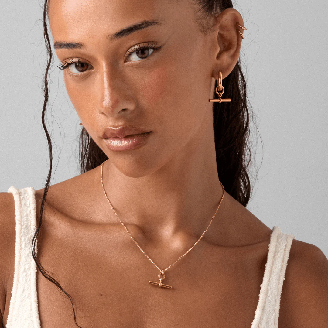 The Piha T-Bar Necklace - Ball and Dot - Image 3