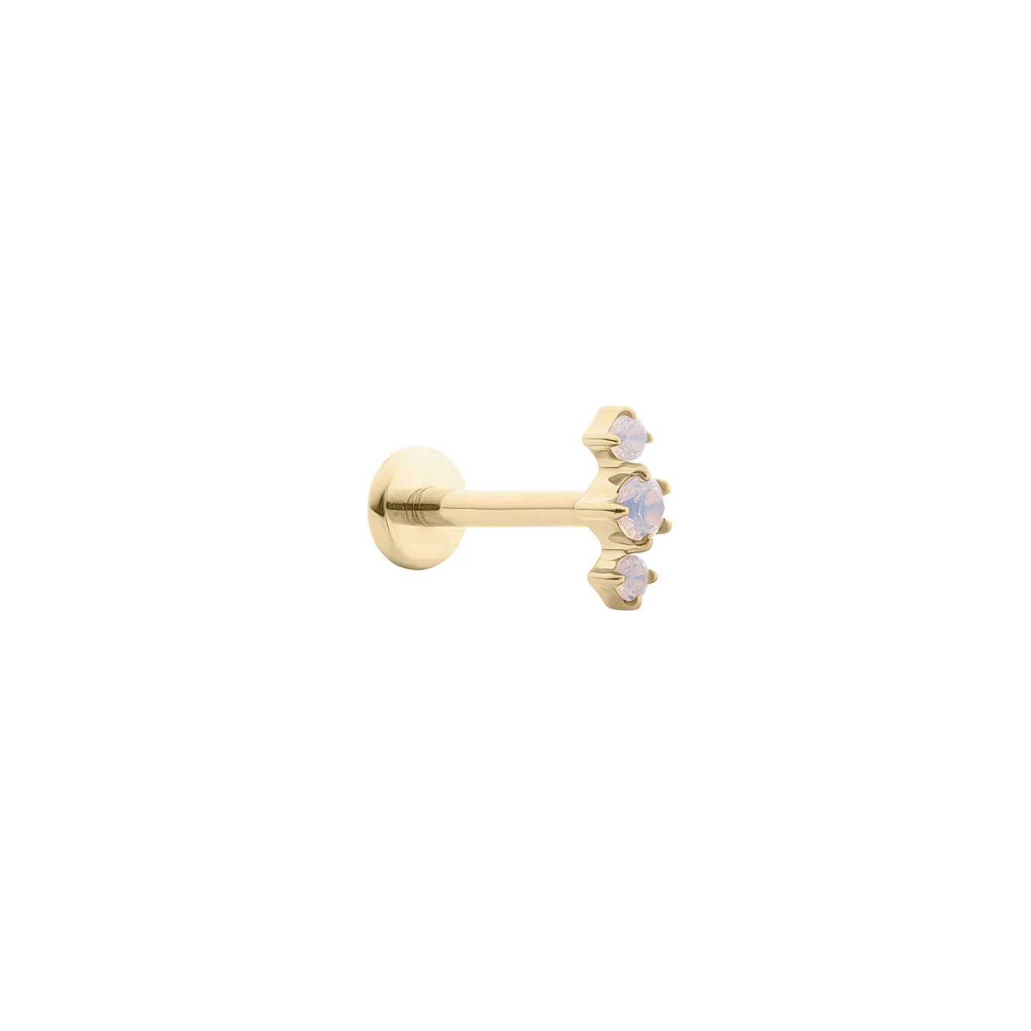 The Triple Opal Flat Back Stud - Titanium
